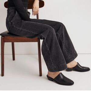 Brand New Madewell Real Leather Black Jesse Western Mule - Size 7.5